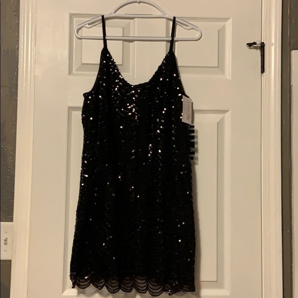 Black sequin dress from pink lily